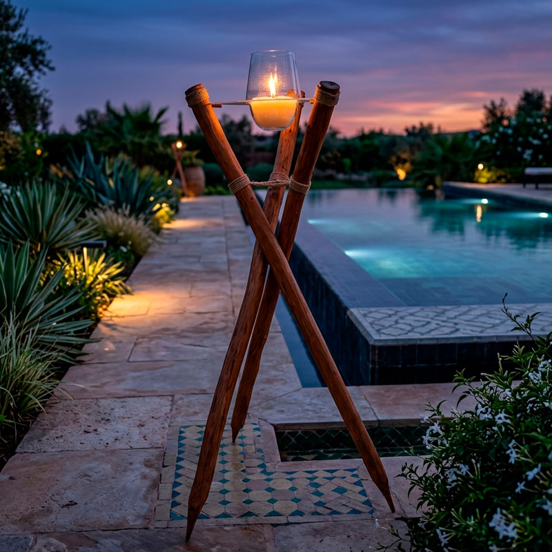 Modèle trépied brut Bougie Marrakech